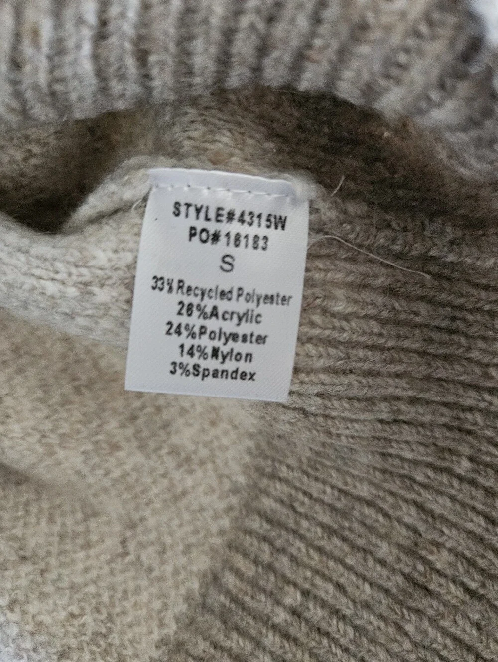 Pinch Women's Checkerboard Crewneck Sweater Cream and Taupe Size S